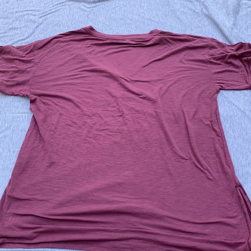 Plum V-Neck American Eagle Tee Large